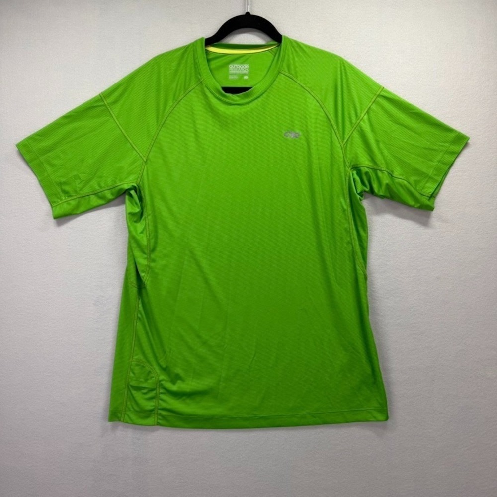 Outdoor Research Athletic Running T Shirt Mens XL Green Stretch Active Wicking